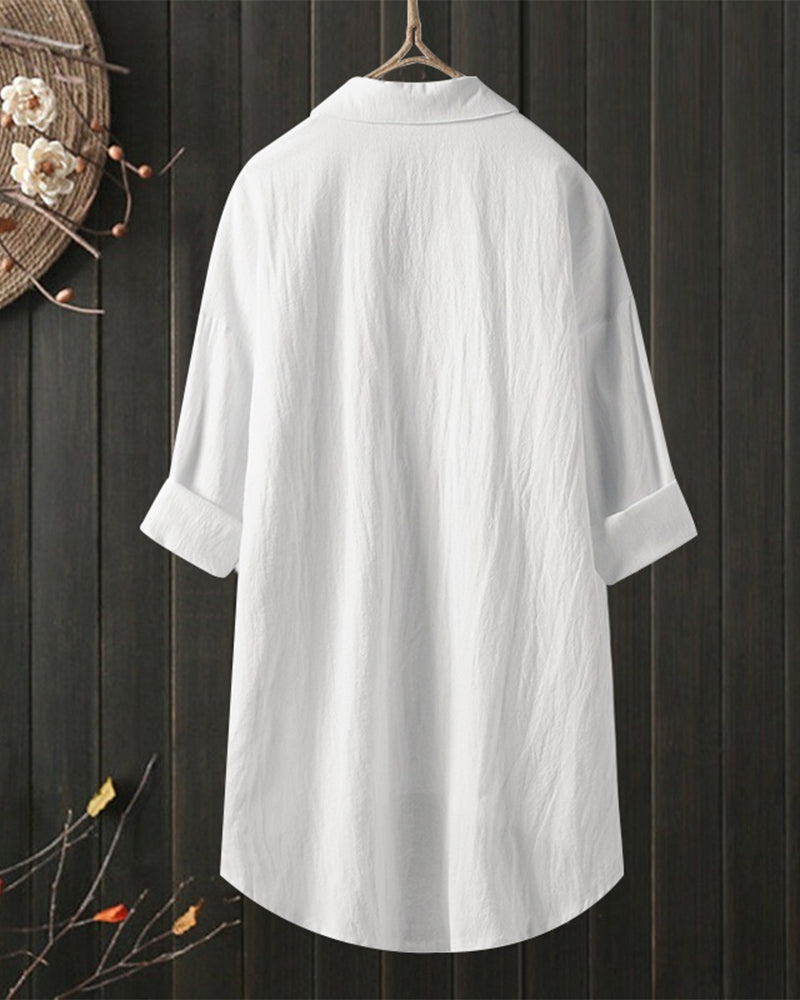 Olivia™ | Blusa Comoda e Larga di Tinta unita