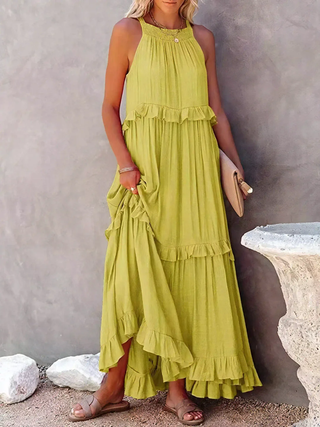 Mabel | Abito Maxi Ruffle Breeze