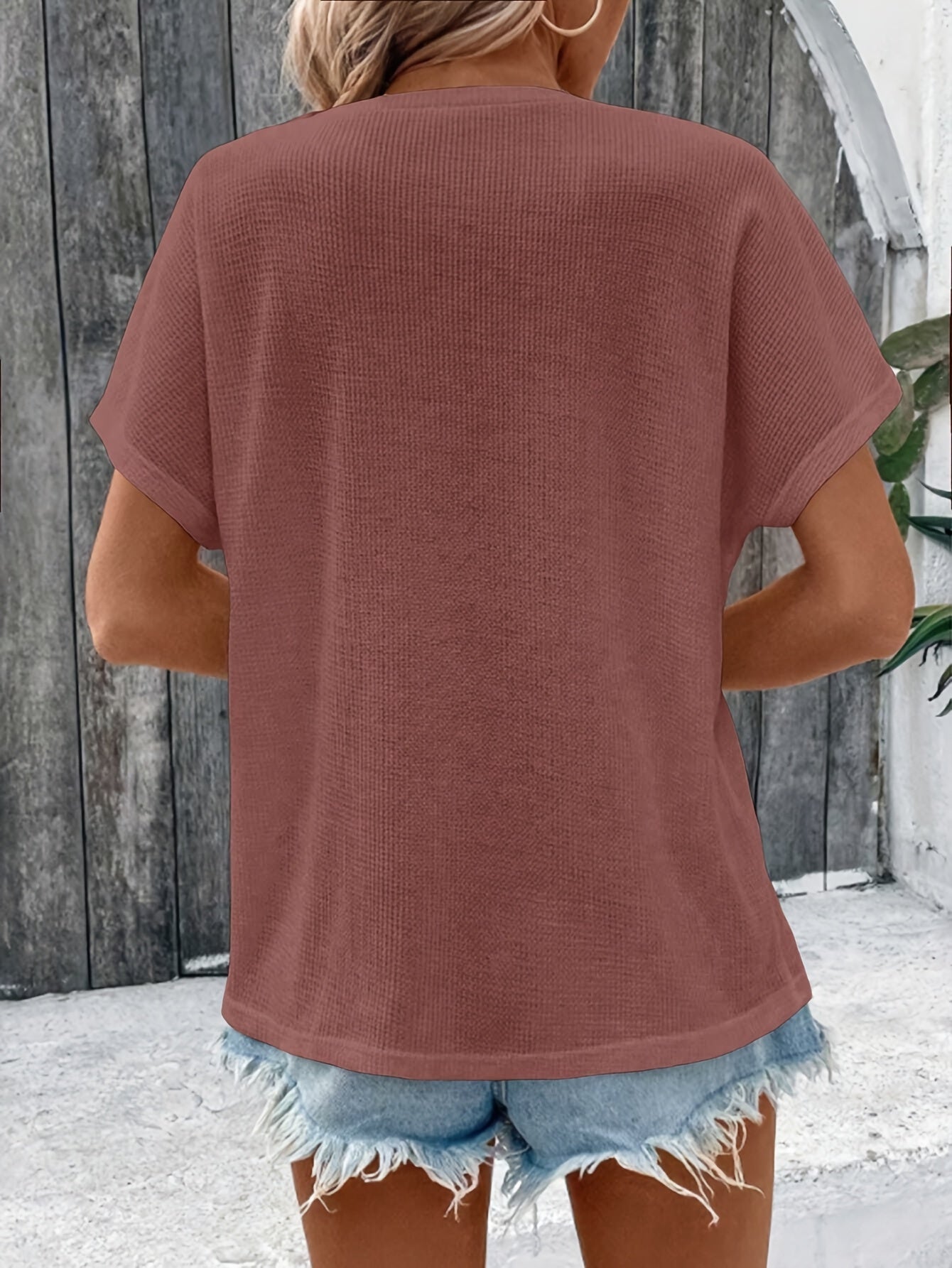 Marylou - Top a maniche corte con scollo redondo casual