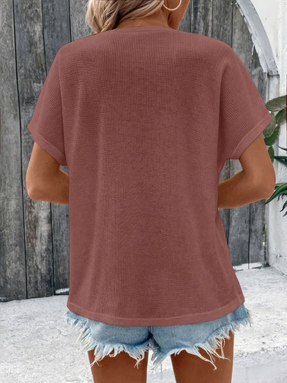 Marylou - Top a maniche corte con scollo redondo casual