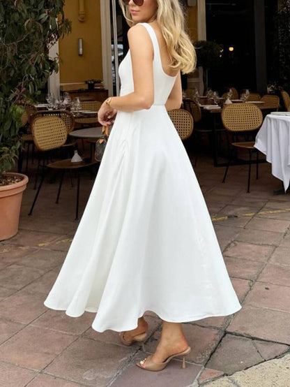 Elara | Abito midi di Taglio Cuadrado Elegante