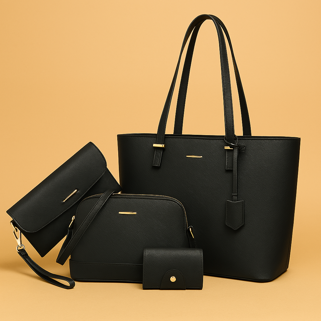 Set borsa a mano e borsa a spalla di 3 Pezzi di pelle