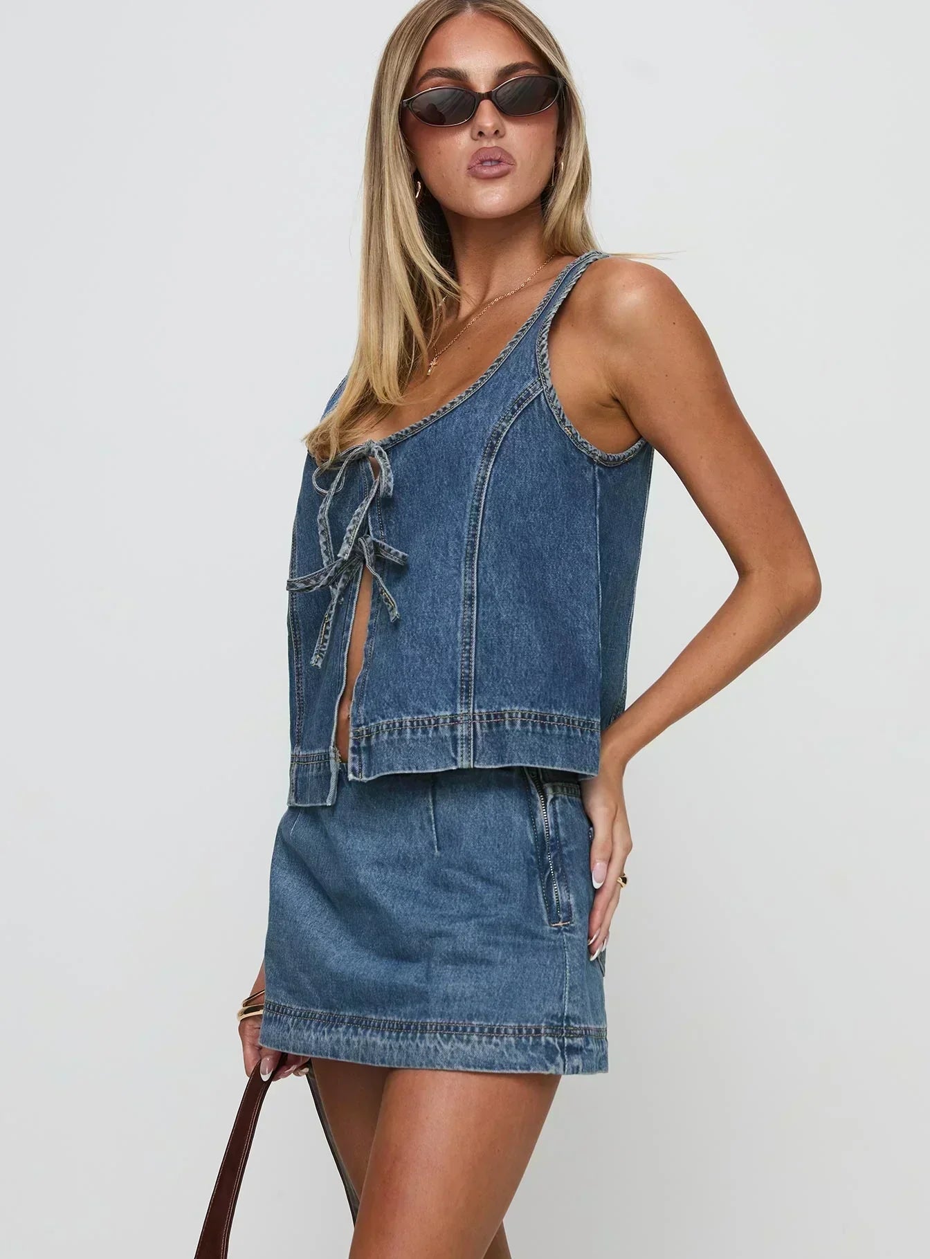 COURTNEY – SET DI TOP E GONNA IN DENIM RYDER