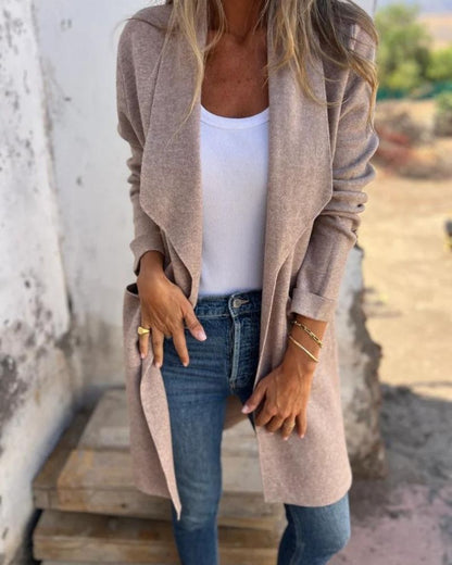 EIGONA - GIACCA CARDIGAN CASUAL CON REVERS
