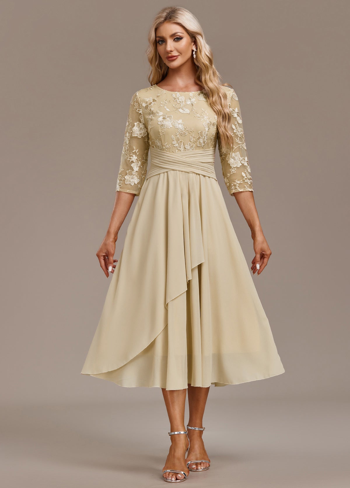 ANDREA – ABITO ELEGANTE in chiffon FLOREALE