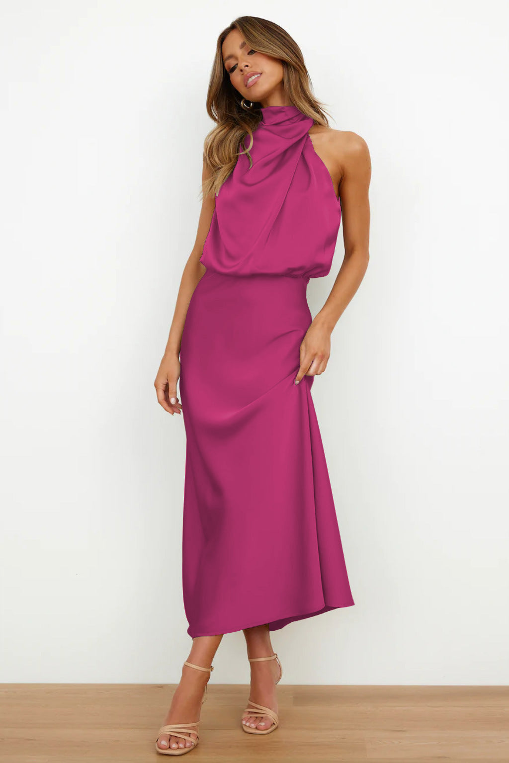 Elise | Abito Halter di Raso Elegante – Gracioso e Chic
