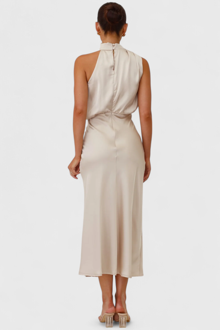 Rina Abito elegante di Collo halter Drappeggiato