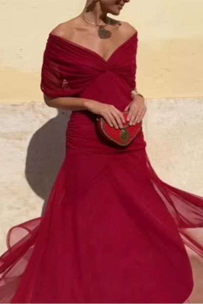 Louise | Abito maxi Elegante da festa con scollo a V