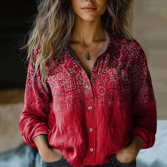 MONICA™ - BLUSA DI PRIMAVERA STAMPATA VINTAGE