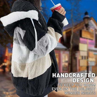 KAREN | Cappotto con cappuccio Oversize di Pelle Morbido e Calda