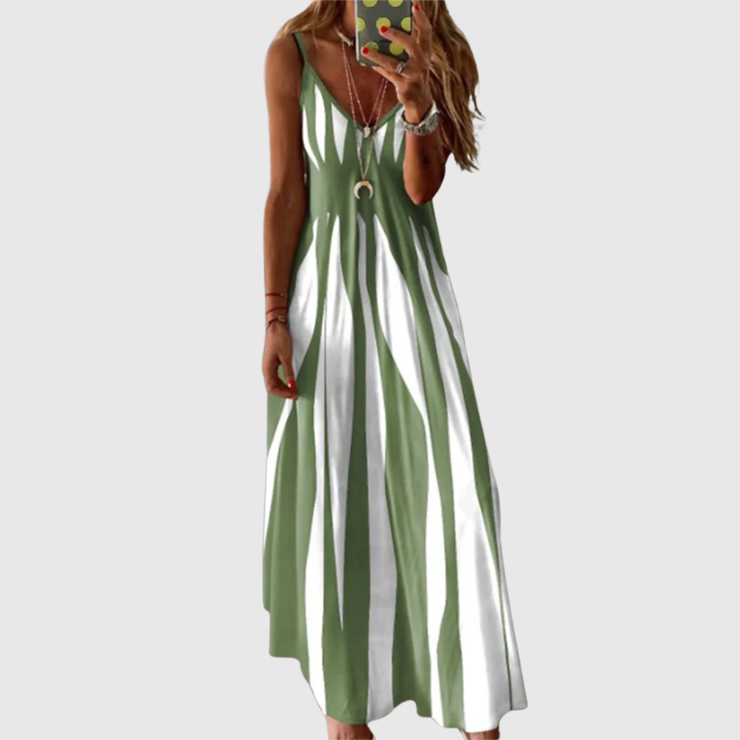 Ariella - Abito Maxi Senza maniche a righe Chic