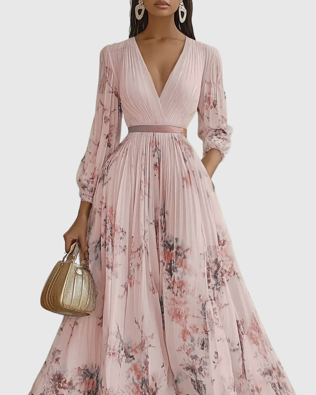 Abito Longue Plissée Élégante Rowella - Maxi Abito Fluido donna