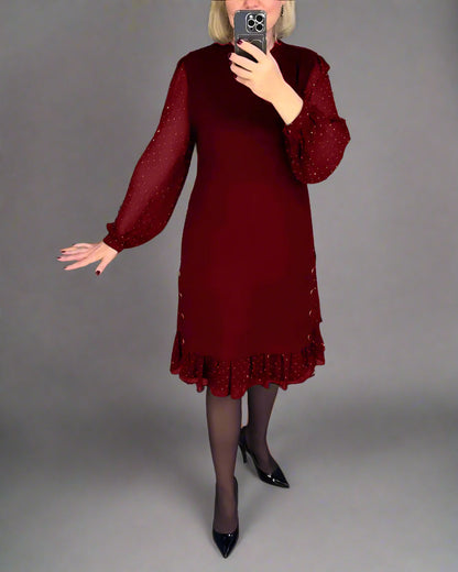 Swenthilda | Abito Elegante di Autunno con Corte Che Favorece la Figura