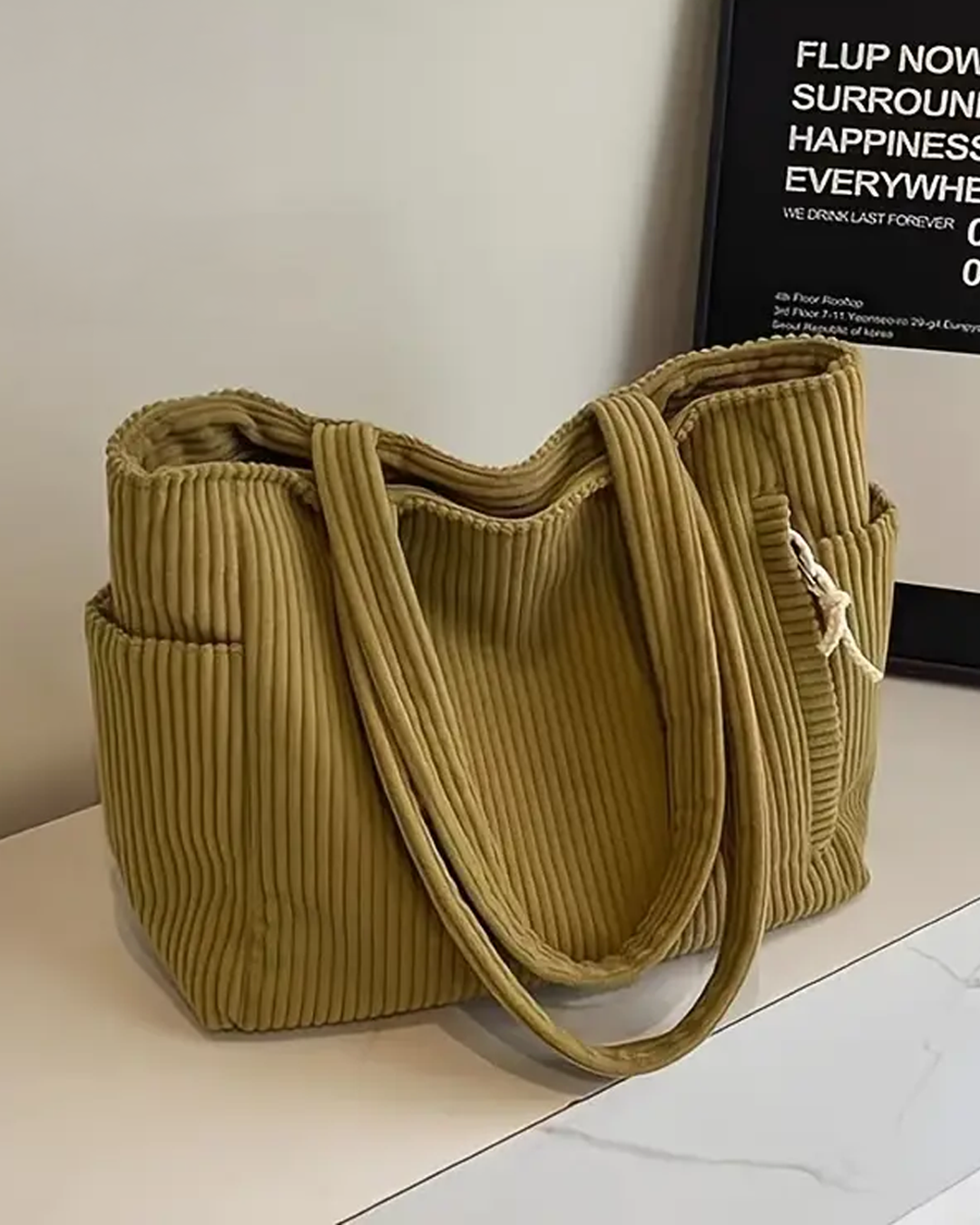 Tilda – Borsa a mano A coste con Dettaglio di Coulisse