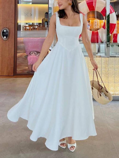 Elara | Abito midi di Taglio Cuadrado Elegante