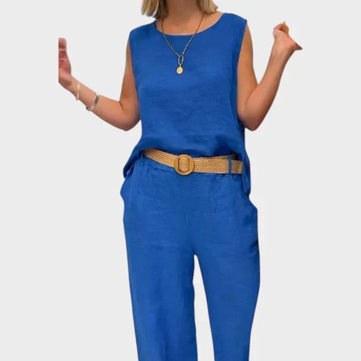 Paloma | Top senza maniche bohemio e pantaloni cropped coordinato