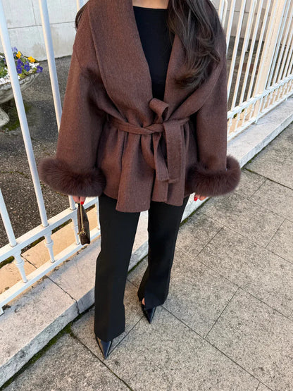 NORIDALE - CAPPOTTO ELEGANTE DI VELUR SARTORIALE