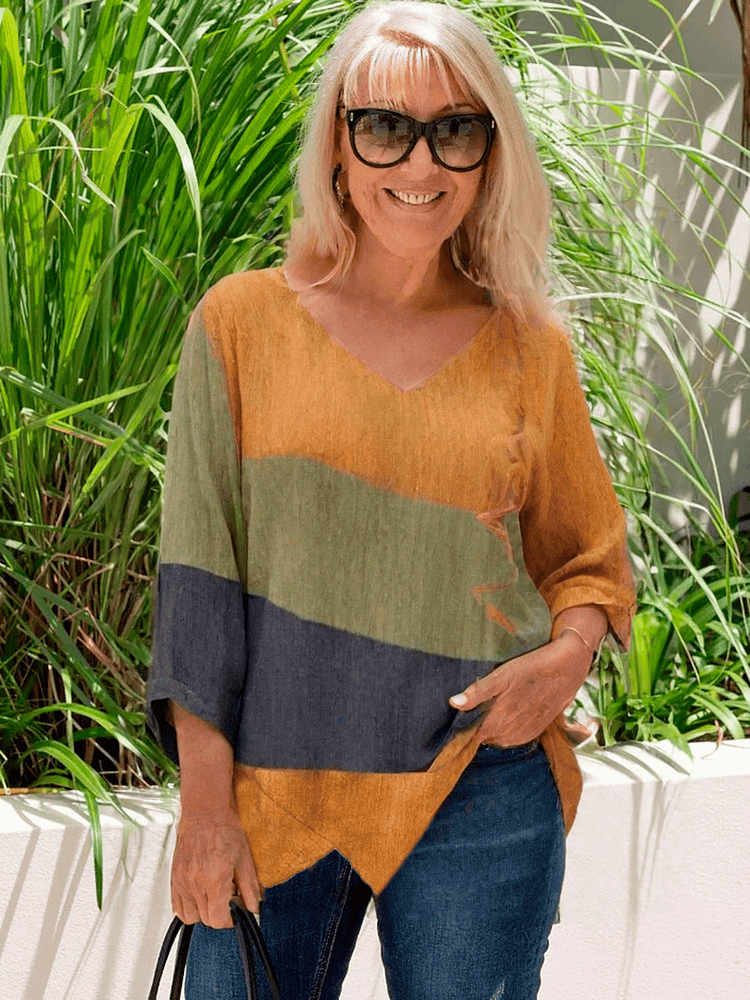 Tahlira - Top Casual a maniche lunghe e Corte Largo