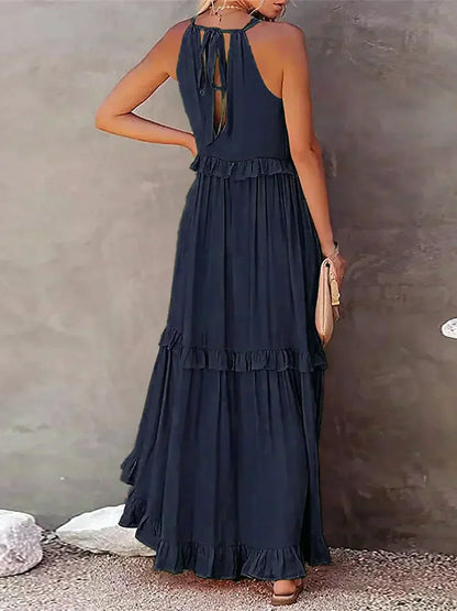 Landry - Abito senza maniche con volant chic