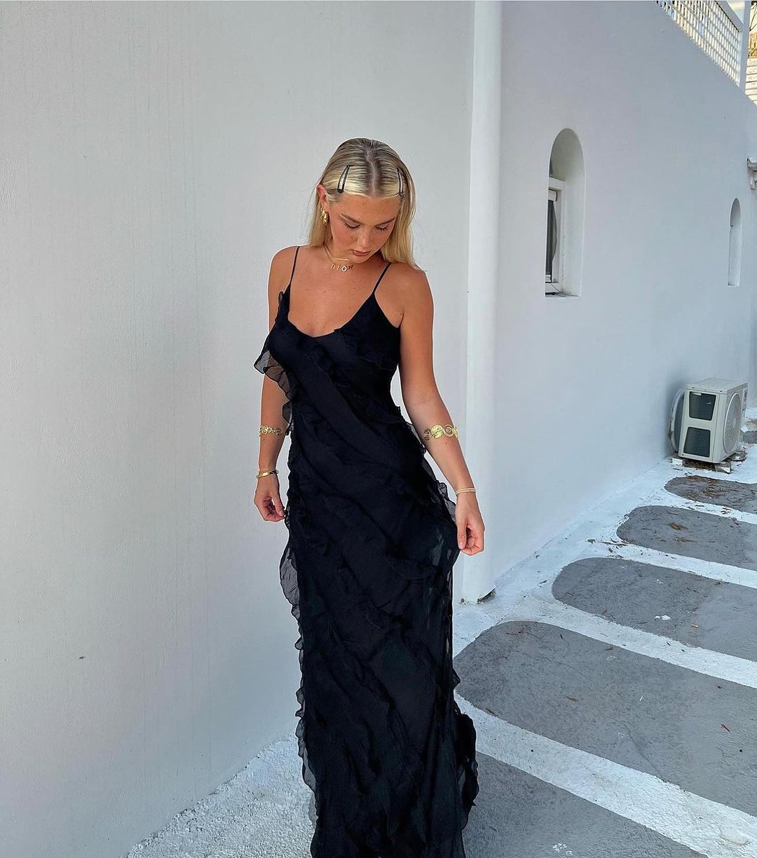 Zara - Abito maxi con volant