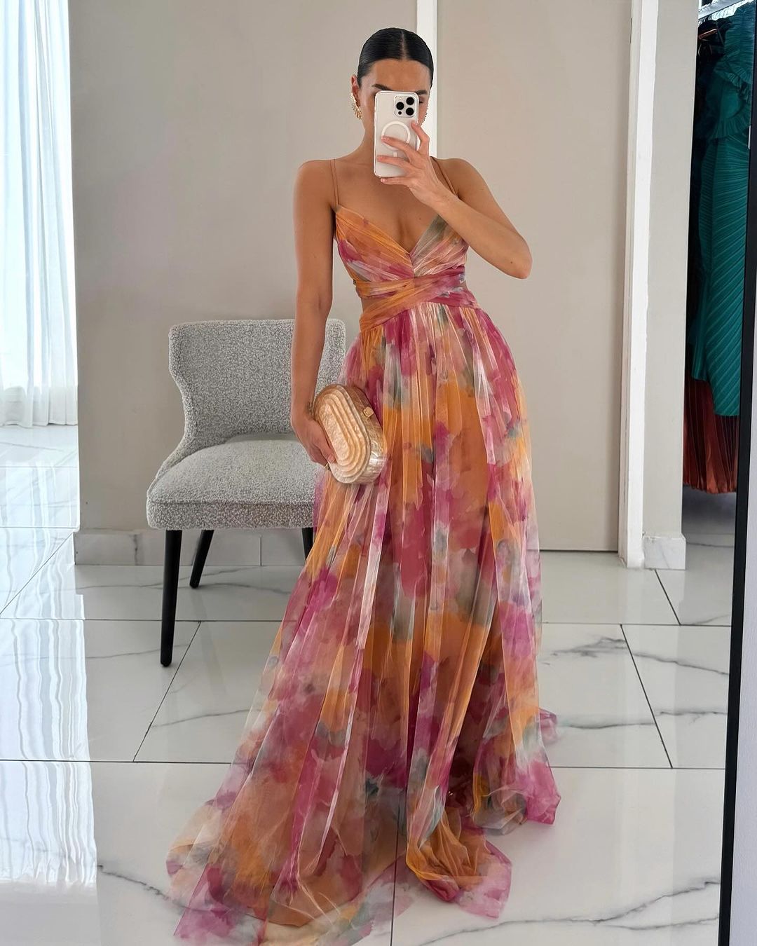 Jennifer | Elegante Abito maxi Floreale