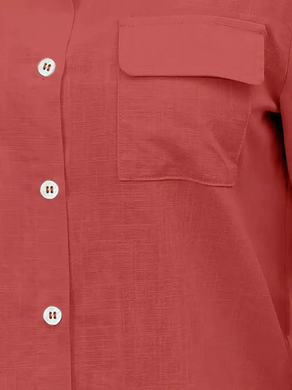 Athena - Camicia di Cotone con Tasche Frontali