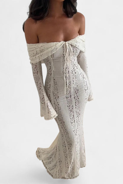 Rosalie Abito maxi Off-Shoulder in pizzo