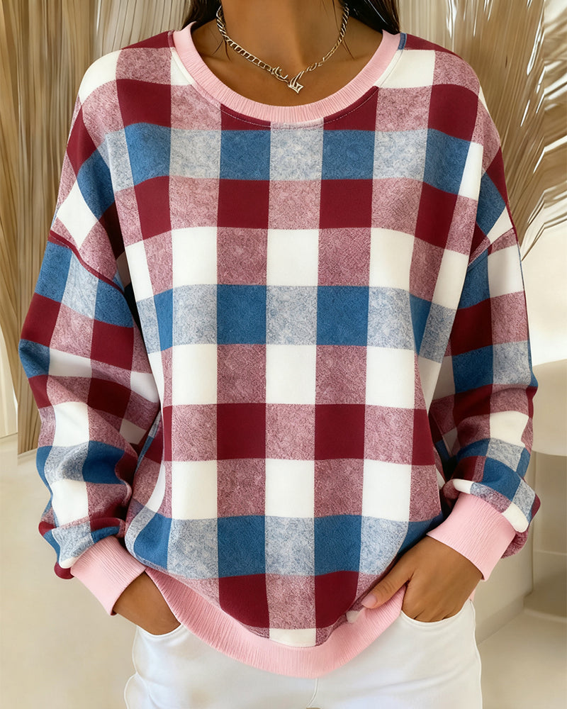 SERAPHINA – FELPA DI COLLO ROTONDO A QUADRI
