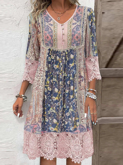 Mirabel | Abito Boho con Dettagli di Pizzo