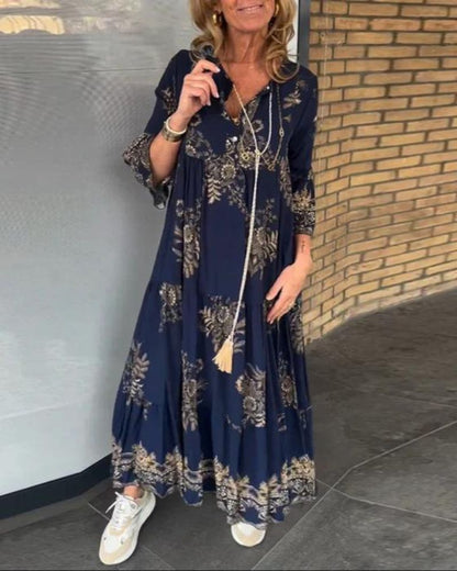 ANNE - Abito vintage suelto con scollo a V