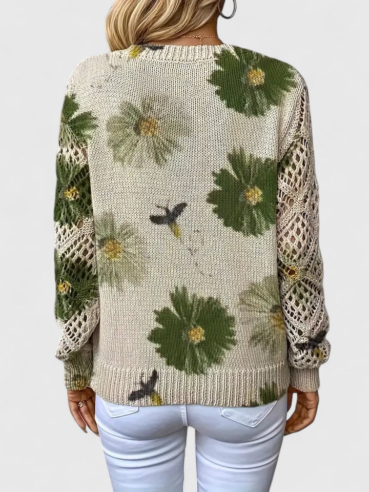 CHARLIE – MAGLIONE DI PUNTO CON FASCINO FLOREALE