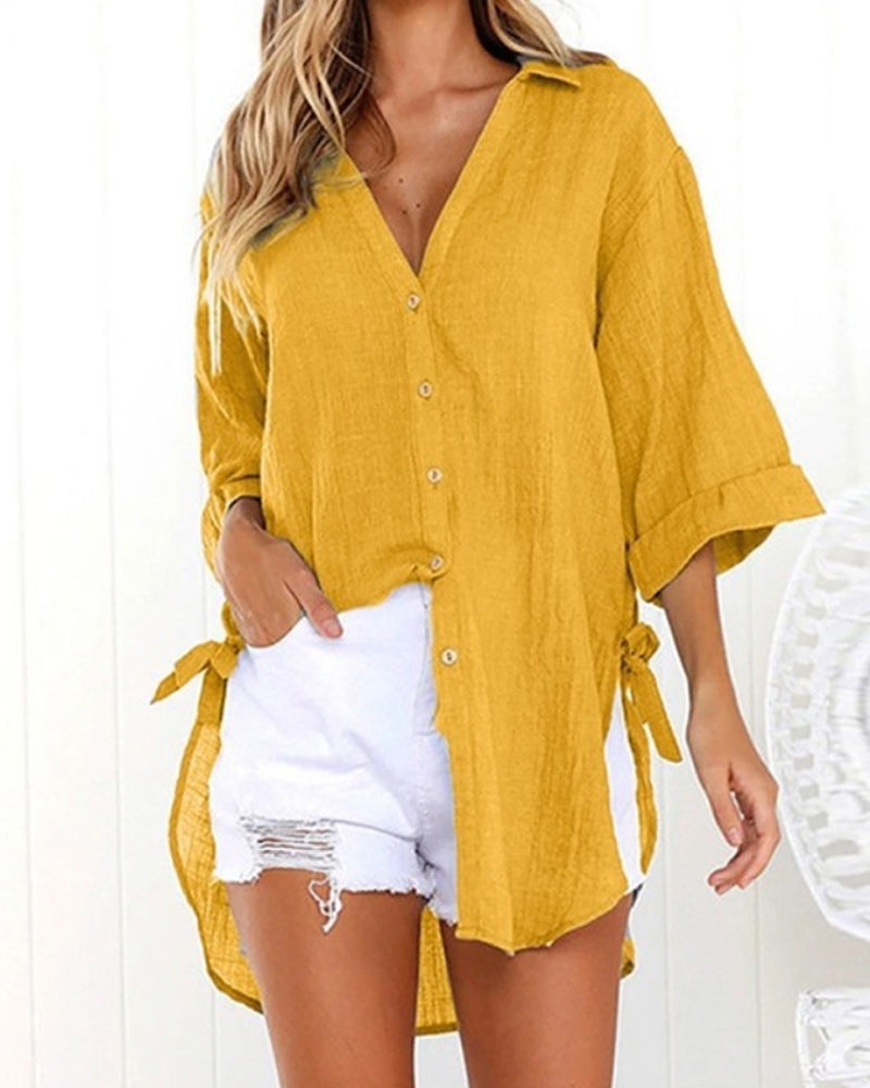 Camicia Larga con Lazos nei Lados