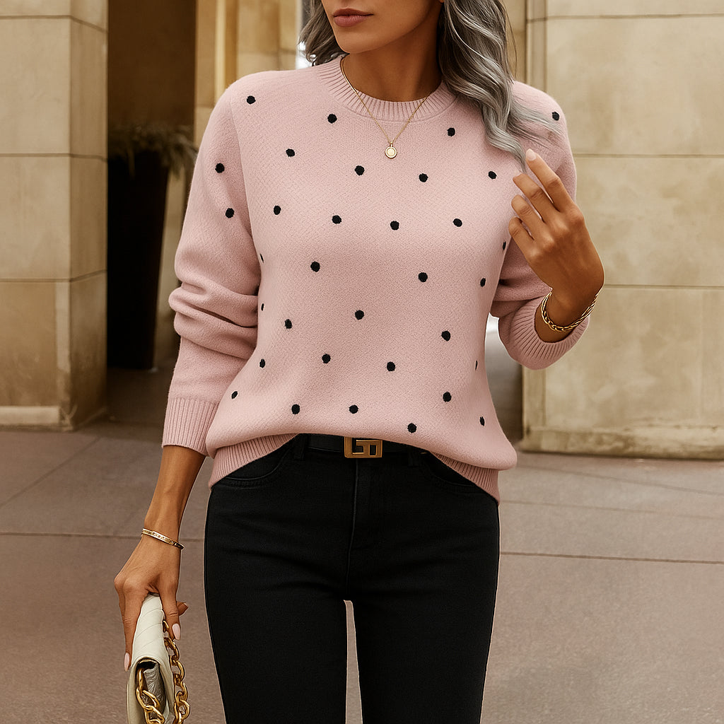 Naomi | Maglione in maglia casual da donna | Fantasia a pois
