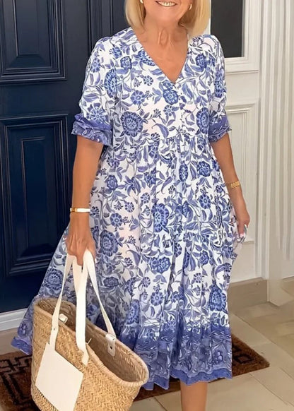 Sophia™ - Abito elegante con Stampa floreale e Scollo a V