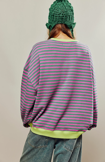 LINDA - MAGLIONE OVERSIZE A RIGHE