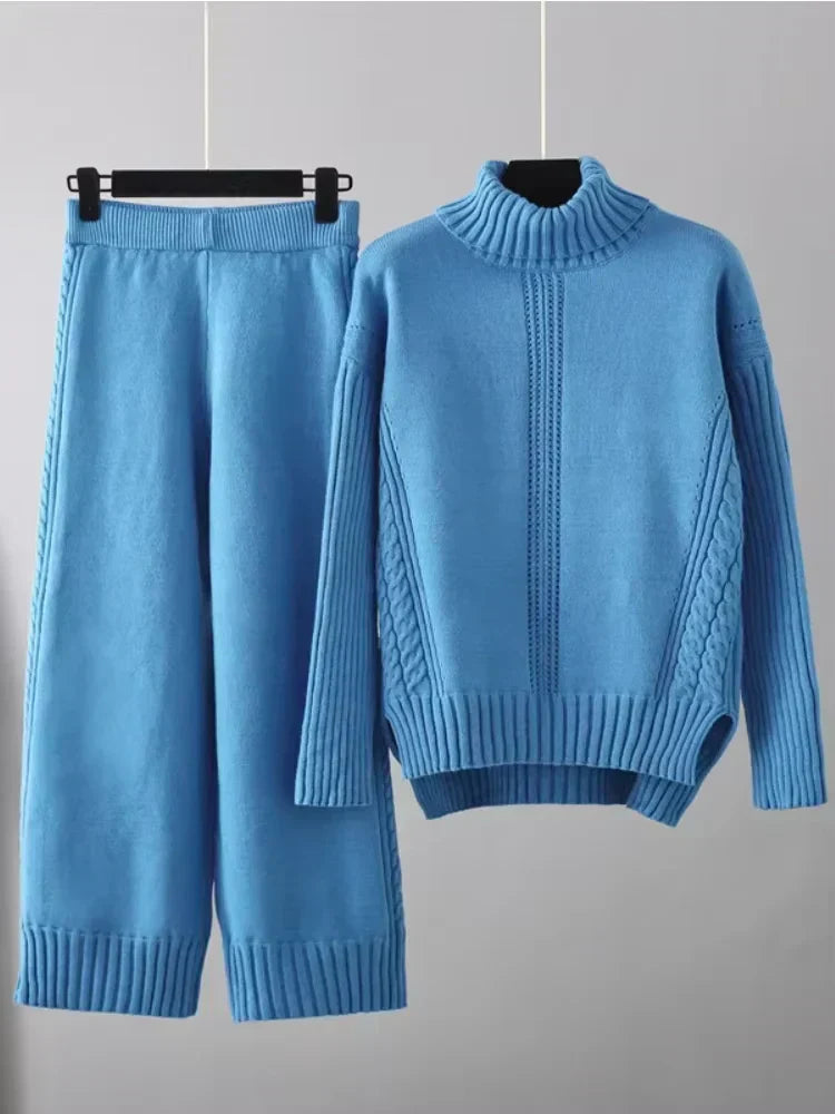 Scarlett - Set di Maglione di Collo alto Chic e Pantaloni Sueltos