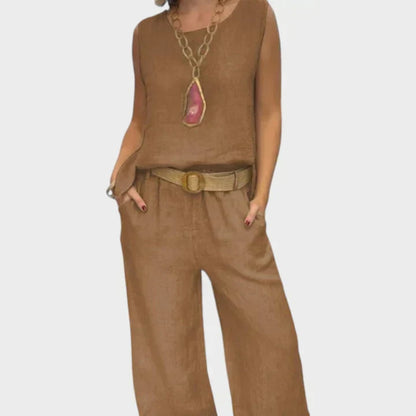 Paloma | Top senza maniche bohemio e pantaloni cropped coordinato