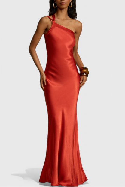 Lucra Abito maxi con Spalline Diagonales e Schiena Scoperta