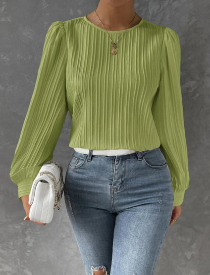 Carly – Blusa a maniche lunghe Plissettata