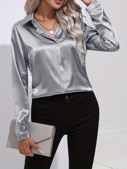 Luna - Blusa Satinada con bottoni
