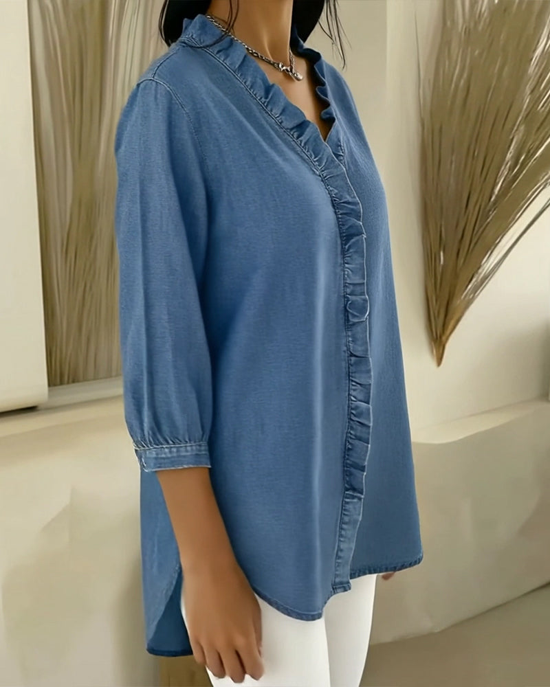 Elvari – Blusa elegante con dettagli di volant