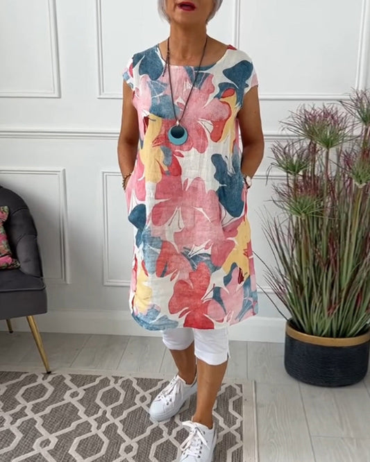 Abito floreale Ingrid - Eleganza Casual e Comfort Quotidiana