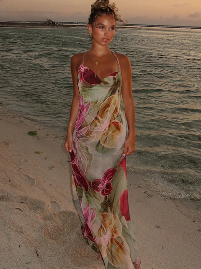 Isla | Abito maxi in chiffon Senza Schiena