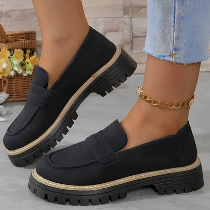 Elise - Eleganti mocassini con platform mate per donna