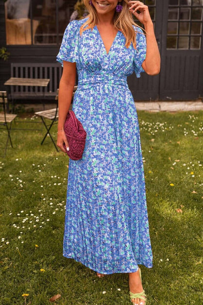 Abito maxi elegante Sandra con scollo a V