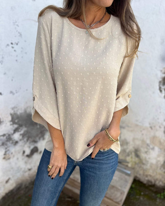 VARENA - Blusa di Jacquard di Chiffon Chic