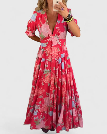 JULIANA – ABITO MAXI FLUIDO RADIANTE FIORI
