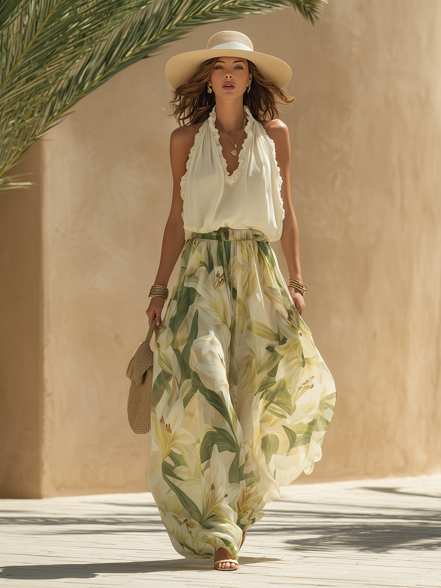 Lysandra™ | Completo fluido Elegante con Stampa floreale