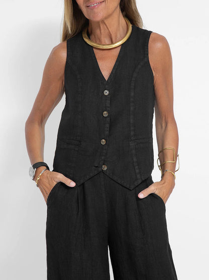 Aira - Set di Gilet Abotonado e Pantaloni a gamba larga
