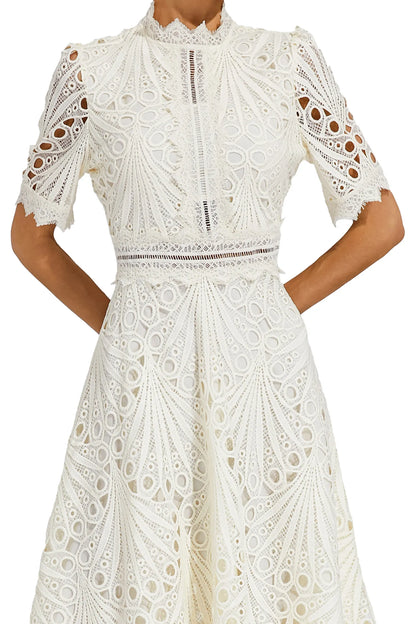 Hallie | Abito Midi di Pizzo